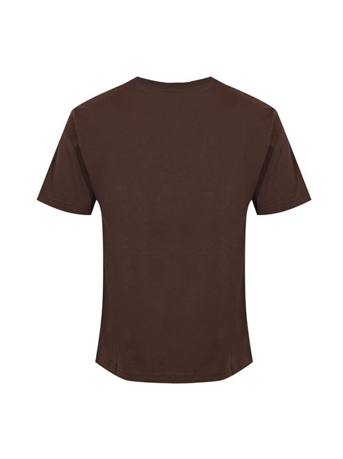 T-shirt in cotone con stampa EAT NYC Marrone GIORGIO ARMANI | EM003622 AF14836M6185